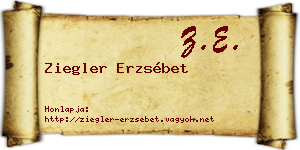 Ziegler Erzsébet névjegykártya